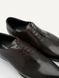 PEDRO Men Leather Derby Shoes - Dark Brown