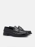 PEDRO Leather Penny Loafers - Black