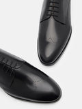 PEDRO Leather Brogue Derby Shoes - Black