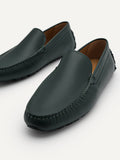 PEDRO Leather Driving Shoes - Dark Green