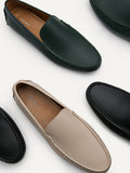 PEDRO Leather Driving Shoes - Dark Green