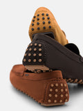 PEDRO Leather Penny Moccasins - Brown