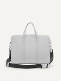 PEDRO Men Allen Leather Briefcase - Light Grey