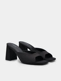 PEDRO Peggy Heel Sandals - Black