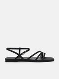 PEDRO Peggy Ankle Strap Sandals - Black