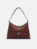 PEDRO Helix Leather Hobo Bag - Brick