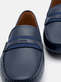 PEDRO Leather Band Driving Shoes - Navy