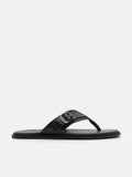 PEDRO Helix Leather Thong Sandals - Black