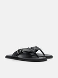 PEDRO Helix Leather Thong Sandals - Black