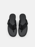 PEDRO Helix Leather Thong Sandals - Black