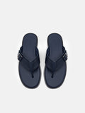 PEDRO Helix Leather Thong Sandals - Navy