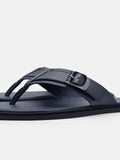 PEDRO Helix Leather Thong Sandals - Navy