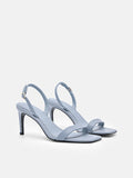 PEDRO Studio Mel Leather Heel Sandals - Slate Blue