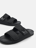 PEDRO Linen Slide Sandals - Black