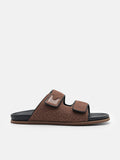 PEDRO Linen Slide Sandals - Brown