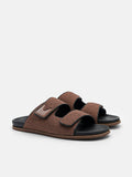 PEDRO Linen Slide Sandals - Brown