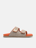 PEDRO Linen Slide Sandals - Taupe