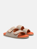 PEDRO Linen Slide Sandals - Taupe