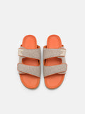 PEDRO Linen Slide Sandals - Taupe