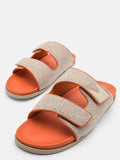 PEDRO Linen Slide Sandals - Taupe