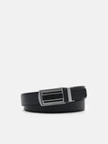 PEDRO Embossed Leather Automatic Belt - Black