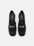 PEDRO Brie Leather Heel Loafers - Black