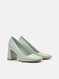 PEDRO Studio Marie Leather Heel Pumps - Light Green