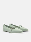 PEDRO Studio Amerie Leather Mary Janes - Light Green