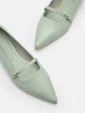 PEDRO Studio Amerie Leather Mary Janes - Light Green