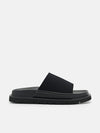 PEDRO Knitted Fabric Slide Sandals - Black