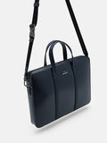 PEDRO Men Allen Leather Briefcase - Navy