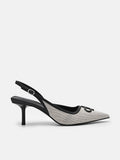 PEDRO Icon Canvas Slingback Pumps - Black