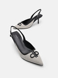 PEDRO Icon Canvas Slingback Pumps - Black