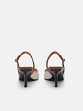 PEDRO Icon Canvas Slingback Pumps - Cognac