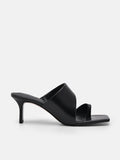 PEDRO Rocco Leather Heel Sandals - Black