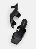 PEDRO Rocco Leather Heel Sandals - Black