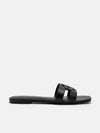 PEDRO Icon Leather Slip-On Sandals - Black