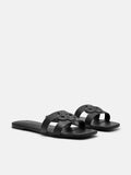 PEDRO Icon Leather Slip-On Sandals - Black