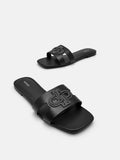 PEDRO Icon Leather Slip-On Sandals - Black