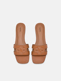 PEDRO Icon Leather Slip-On Sandals - Cognac