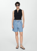 MANGO WOMEN NAVY SHORTS