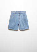 MANGO WOMEN NAVY SHORTS