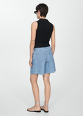 MANGO WOMEN NAVY SHORTS