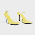 CHARLES & KEITH_Clear Strap Stiletto Heel Satin Mules_Lime