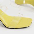 CHARLES & KEITH_Clear Strap Stiletto Heel Satin Mules_Lime