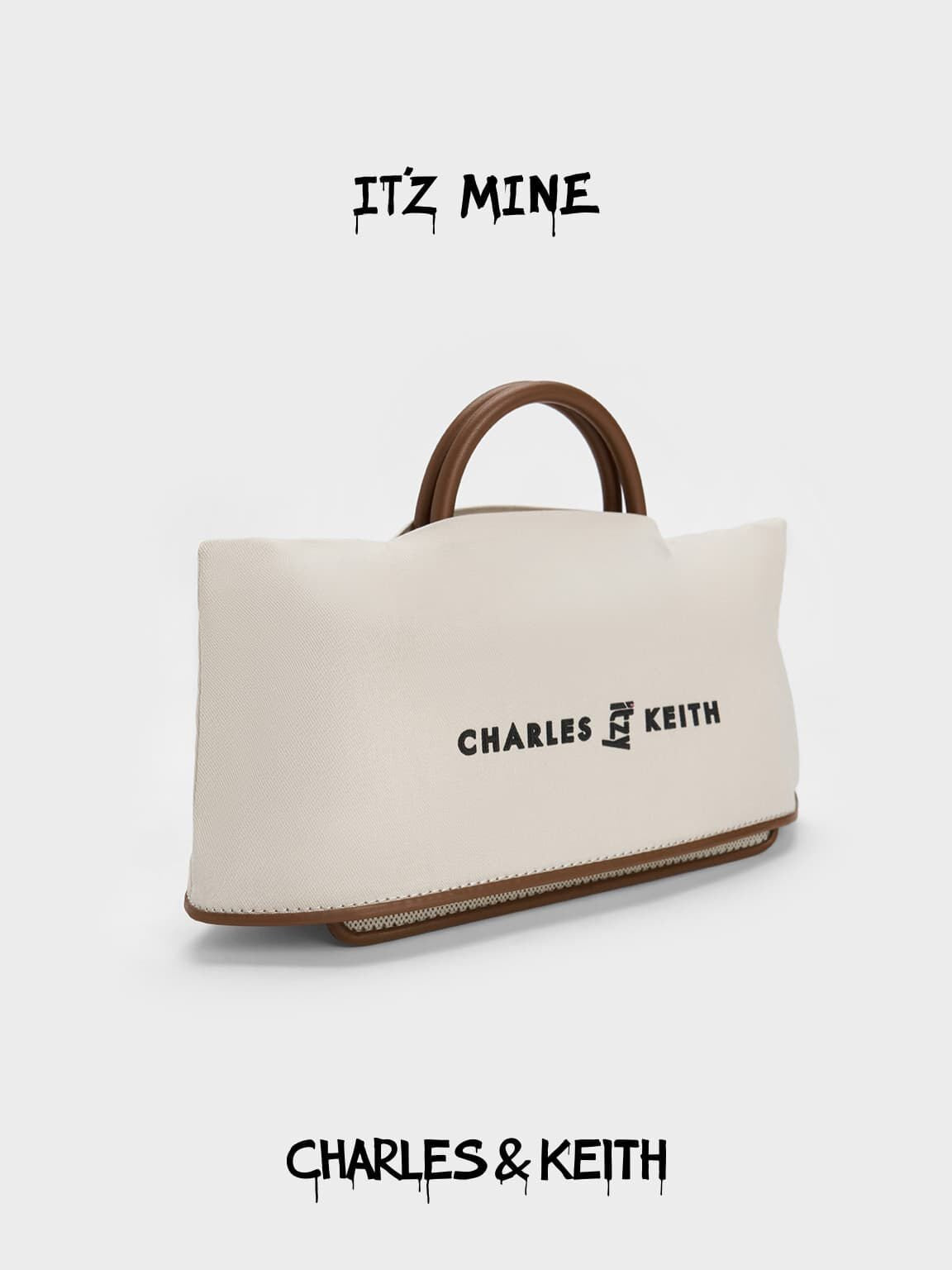 Charles & Keith + Astra Canvas Tote Bag – Chocolate