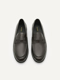 PEDRO Men Leather Penny Loafers - Dark Brown