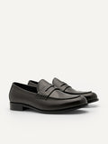 PEDRO Men Leather Penny Loafers - Dark Brown