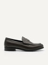 PEDRO Men Leather Penny Loafers - Dark Brown