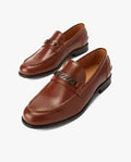 PEDRO Men Leather Horsebit Loafers - Brown